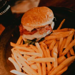 a sandwich and french fries on a plate
